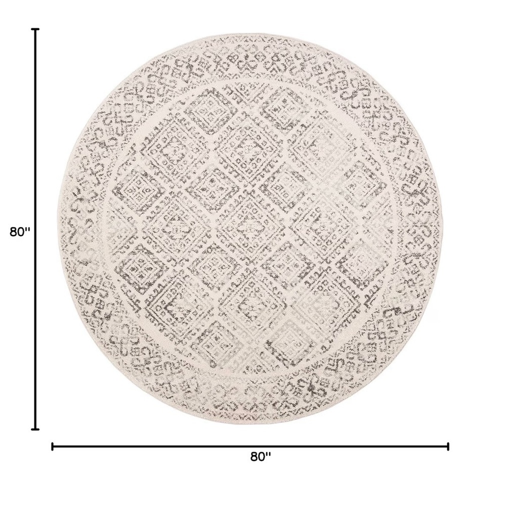 6’7 Round Rug | Ivory & Grey | New! | Never Used!
